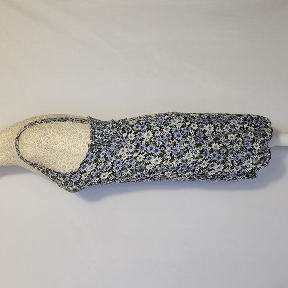 American Eagle Women's Size XS Blue Floral Print Sleeveless Cut-Out Summer Dress - Picture 8 of 12